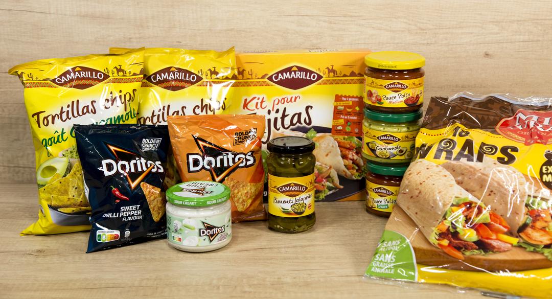 Produits mexicains : chips, sauces, kits, wraps pour recettes authentiques.